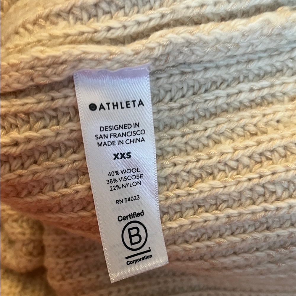 Athleta Cream Knit Crew Neck Sweater - Picture 4 of 4